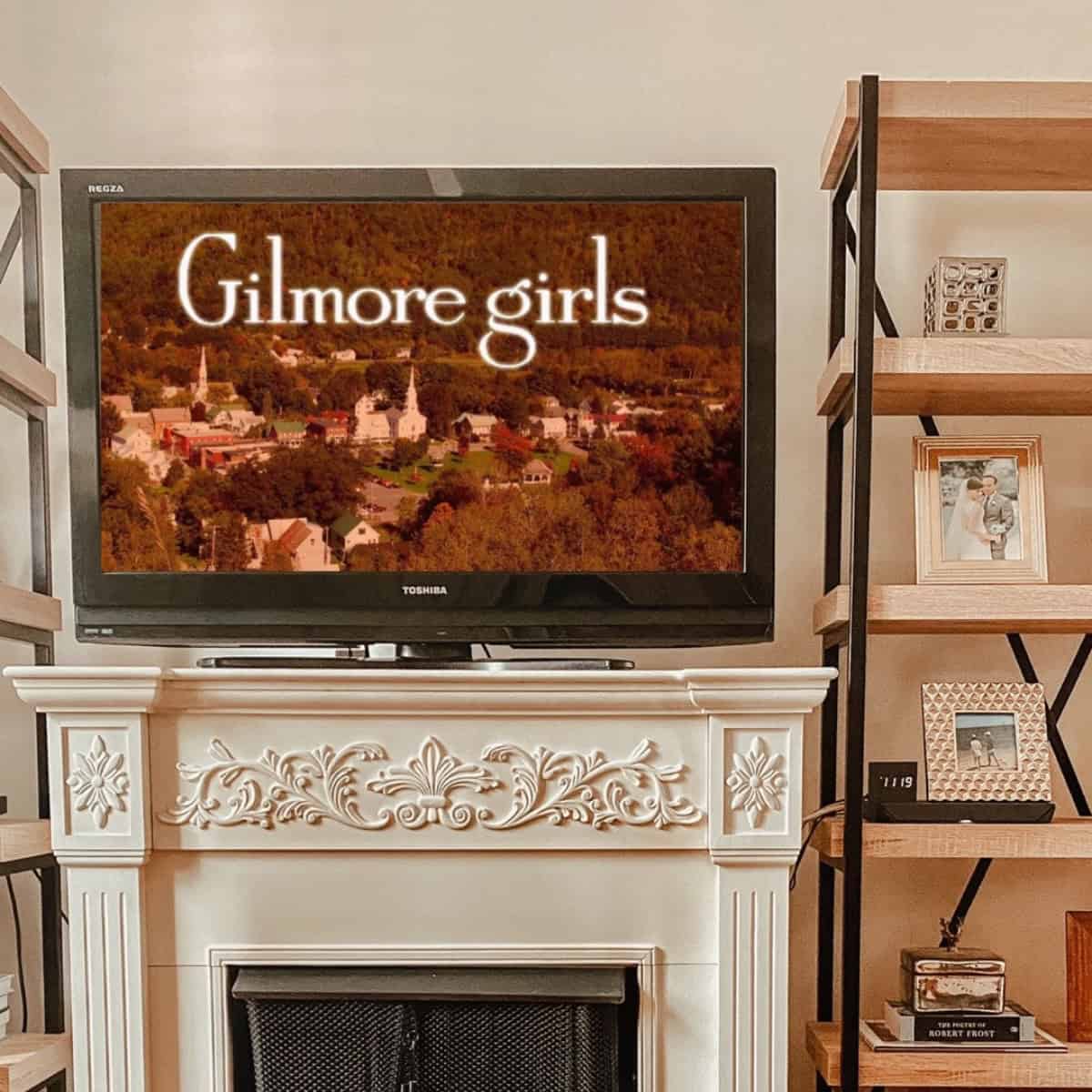 Gilmore Girls on a TV screen.