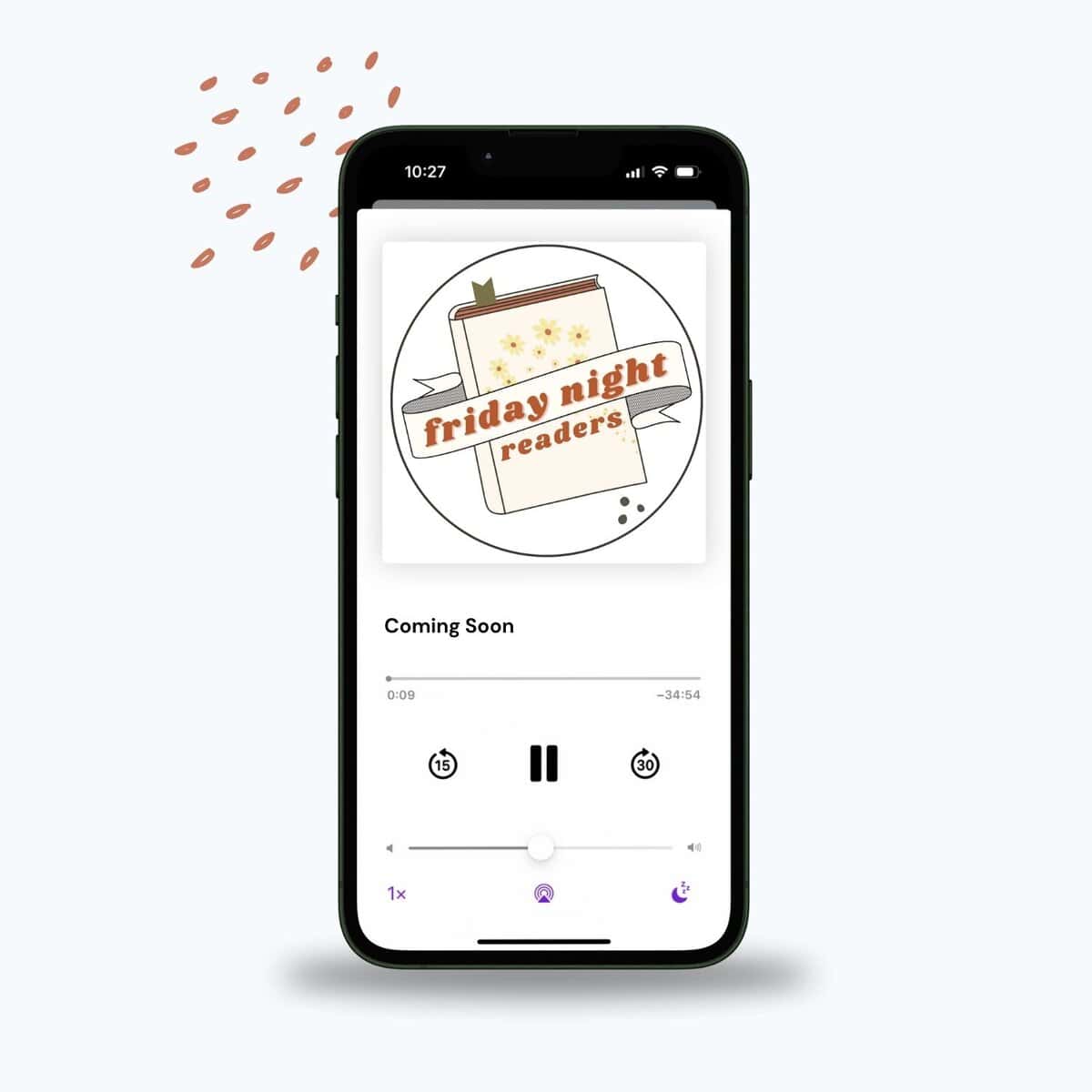 friday night readers podcast on a cell phone.