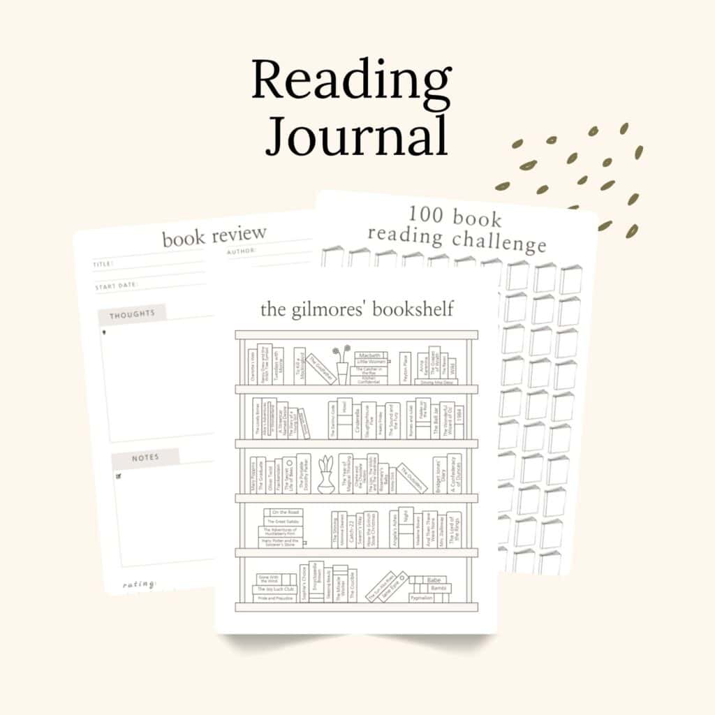 printable pdf Reading Journal pages.