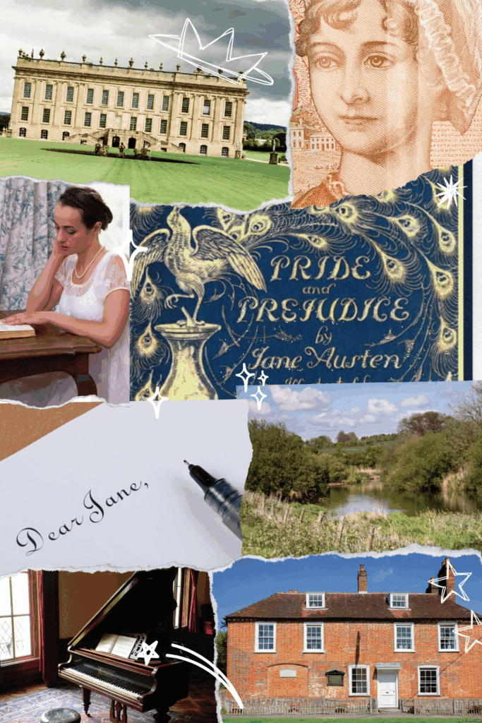 collage of pride and prejudice aesthetic.