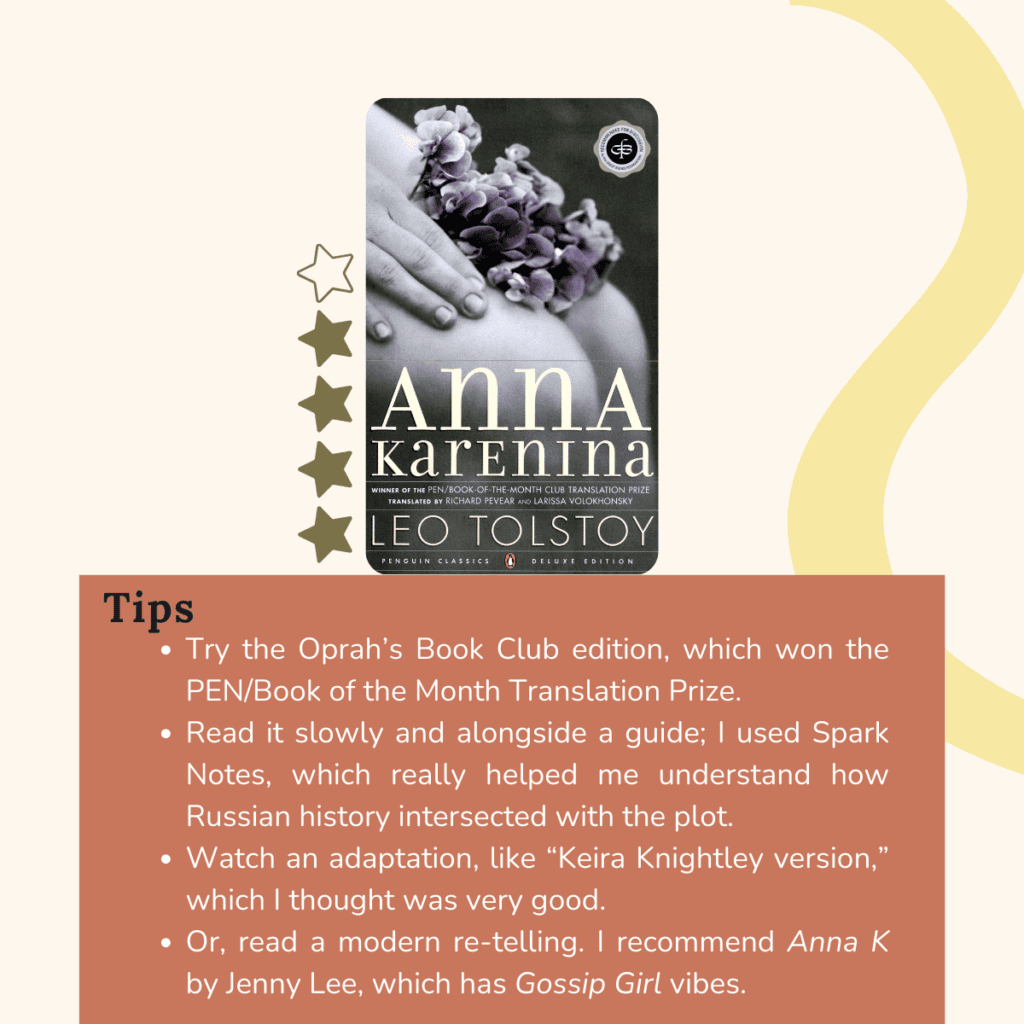 Reading tips for Anna Karenina by Leo Tolstoy.