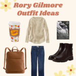 collage of rory gilmore sweater outfit ideas.