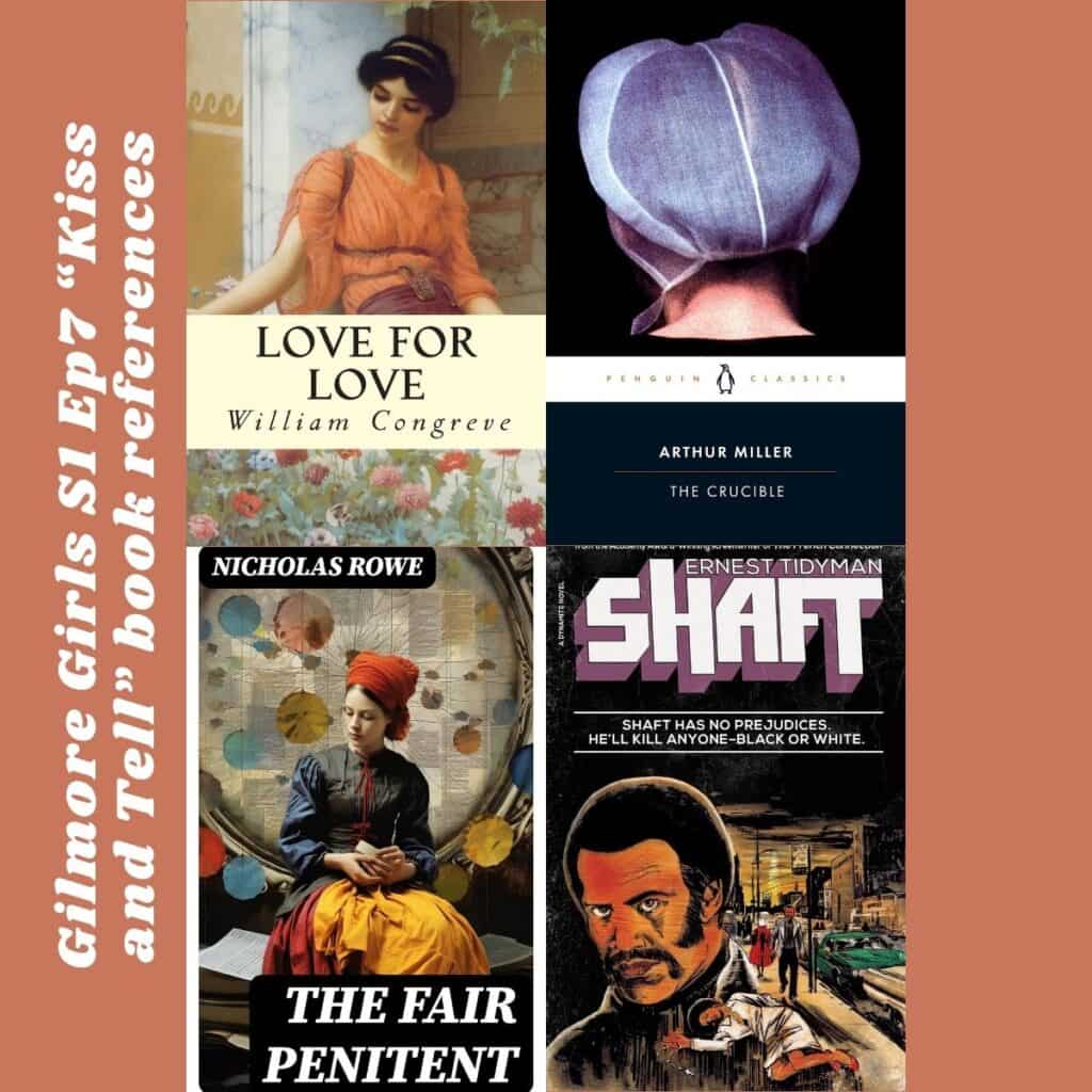 COLLAGE OF BOOKS ON SEASON 1 EPISODE 7 OF GILMORE GIRLS "KISS AND TELL."