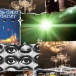 mood board collage of the great gatsby aesthetic.