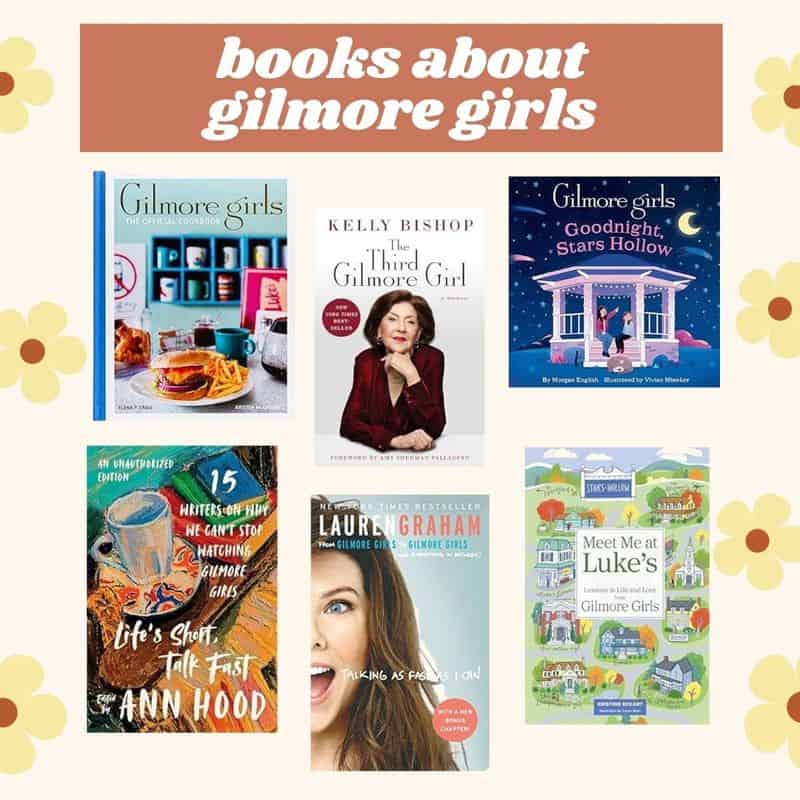 collage of books about gilmore girls.