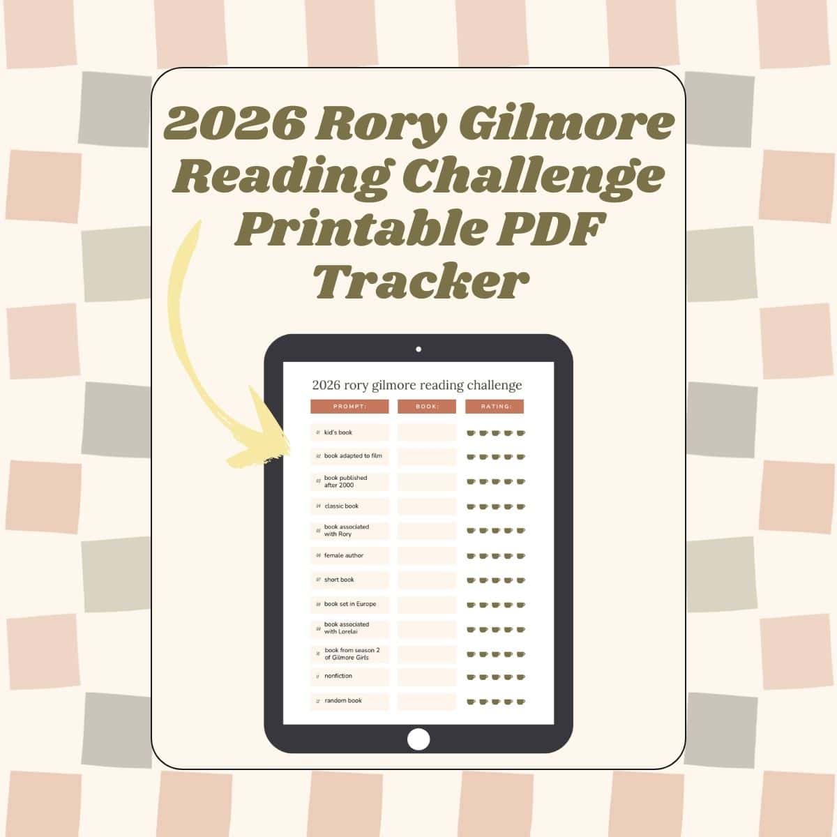 2026 rory gilmore reading challenge printable pdf tracker.