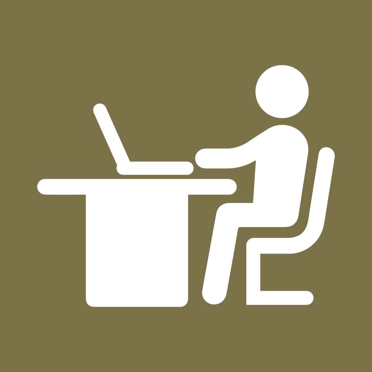 person working at a computer.