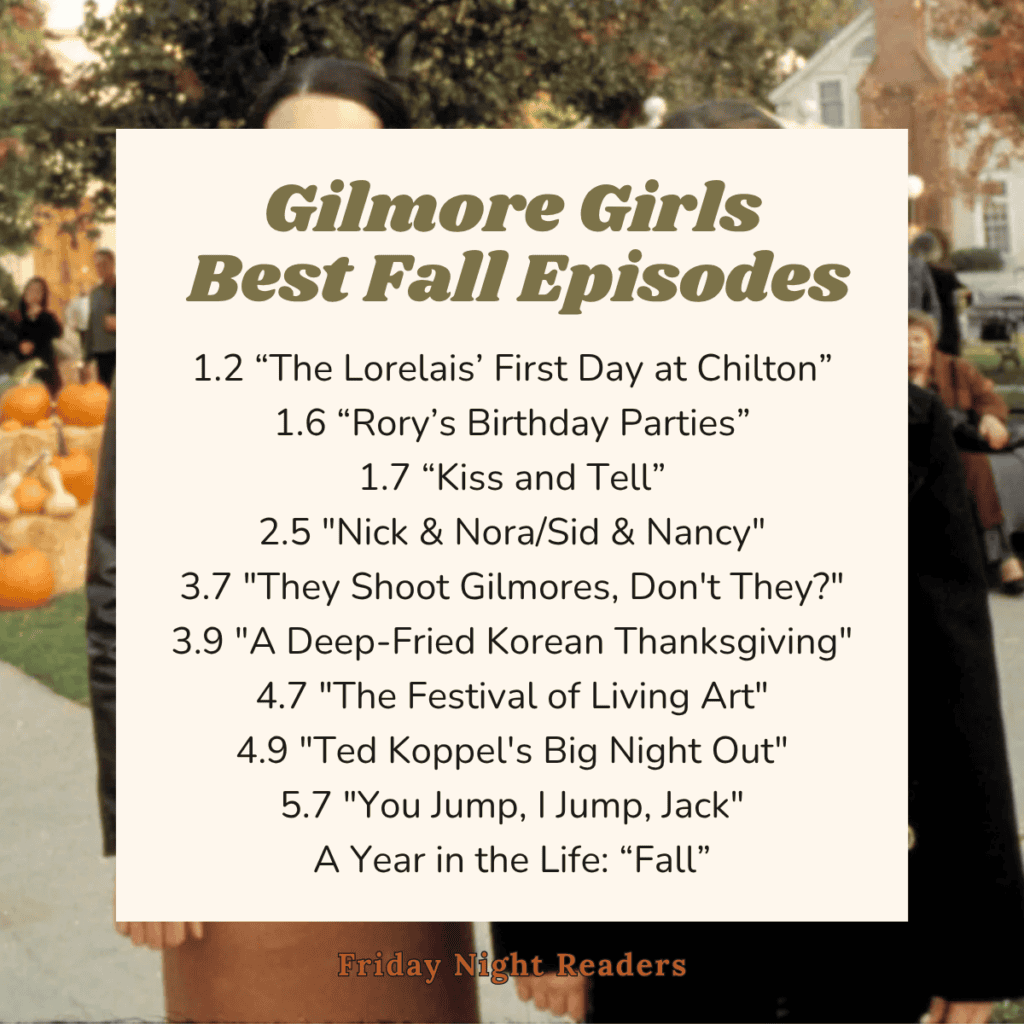 infographic of the best fall episodes of gilmore girls.
